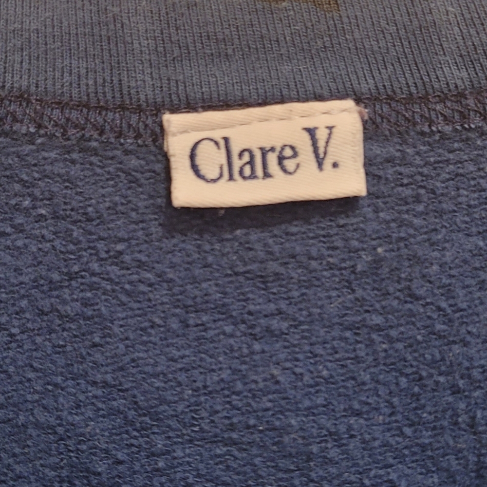 CLARE V PUFF SLEEVE SWEATSHIRT FADED MARINE BLACK JAGUAR - Picture 3 of 6